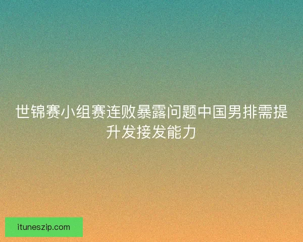 世锦赛小组赛连败暴露问题中国男排需提升发接发能力
