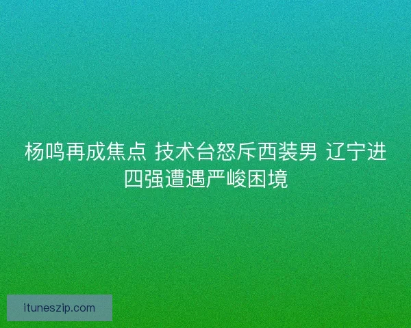 杨鸣再成焦点 技术台怒斥西装男 辽宁进四强遭遇严峻困境
