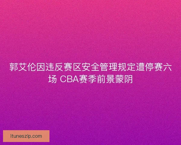 郭艾伦因违反赛区安全管理规定遭停赛六场 CBA赛季前景蒙阴